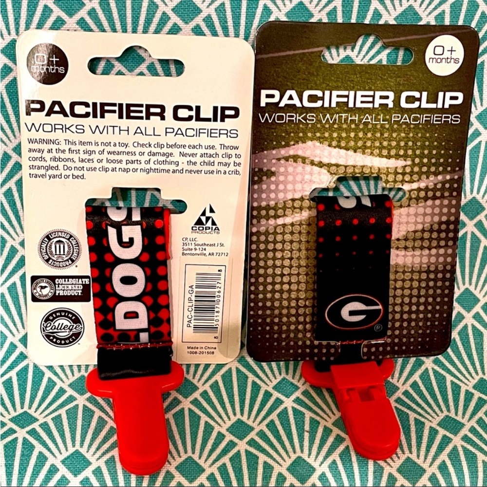 Georgia Bulldogs Pacifier Clip